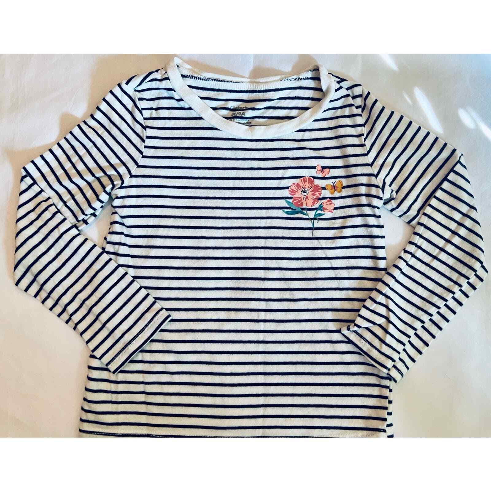 Carter’s blue & white striped long sleeve t-shirt in child size 4T