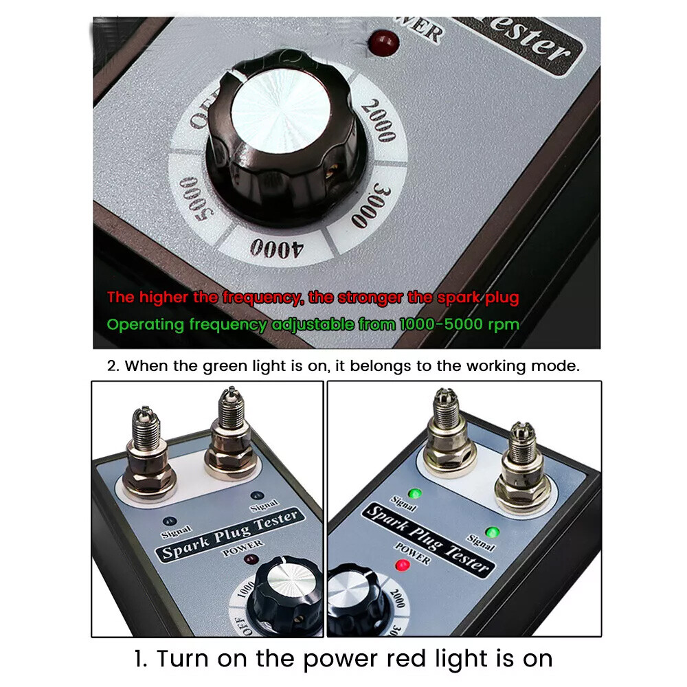 12V Spark Plug Tester Dual Hole Diagnostic Tool Gasoline Car Ignition Analyzer