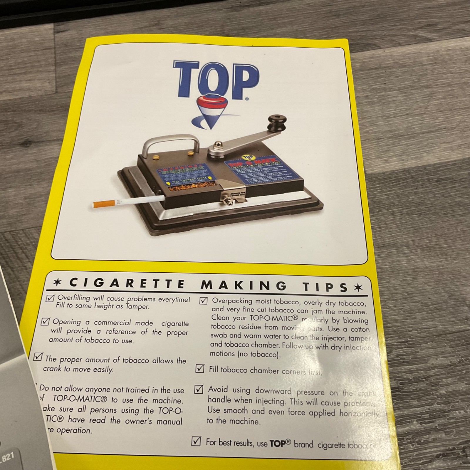 Top-O-Matic Cigarette Making Machine Republic Tobacco Smoking