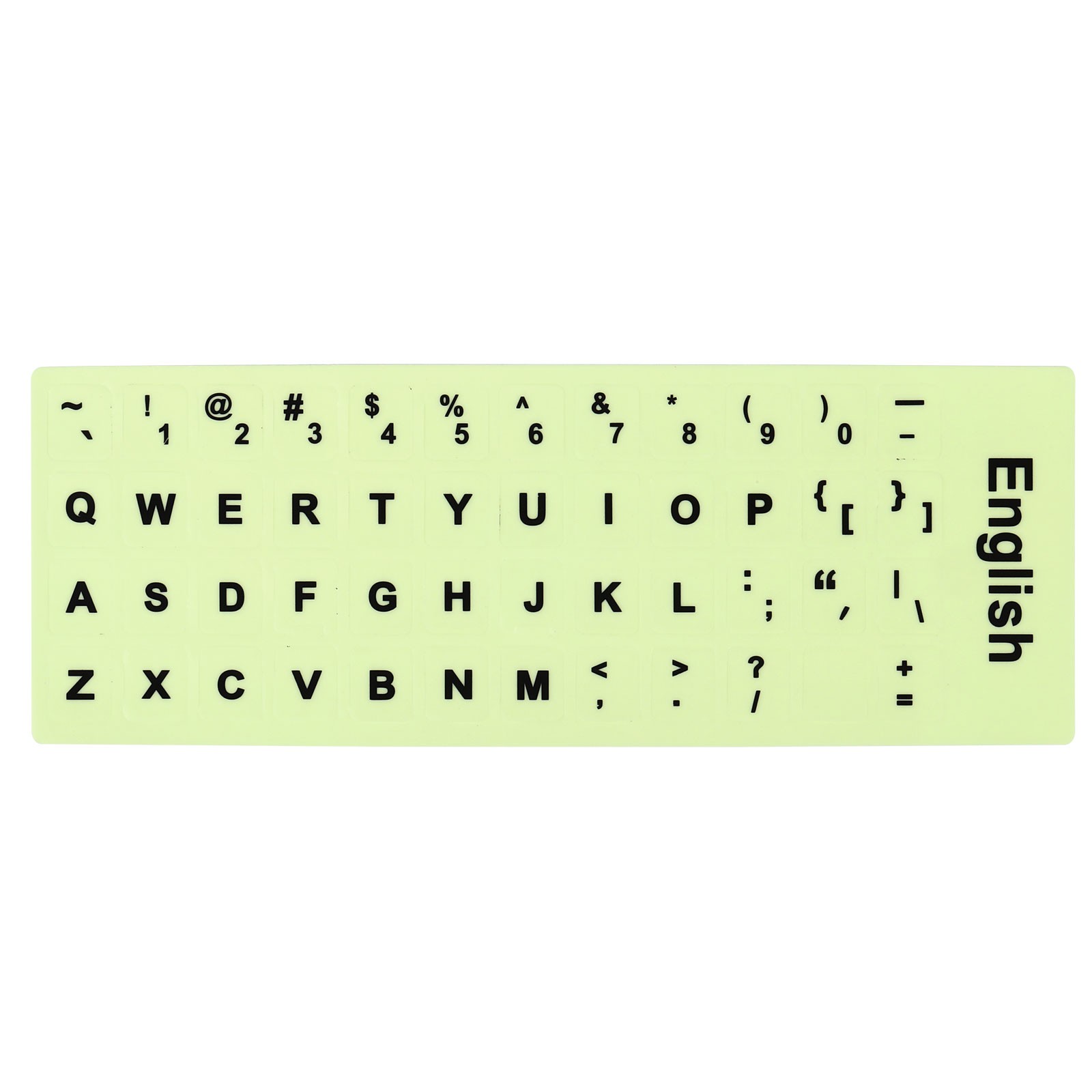 English Keyboard Stickers Glow in the Dark Keyboard Cover Black
