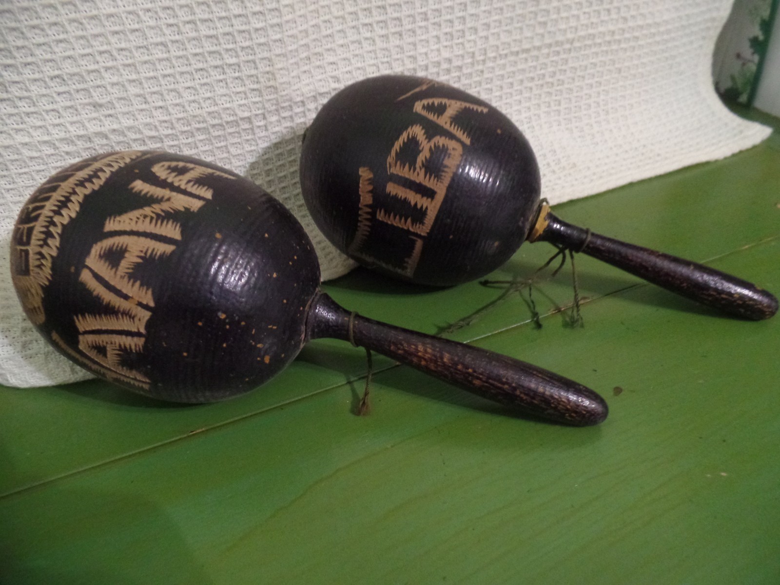 MARACAS,  Havana Cuba BERNICE Hand Painted PAIR- GOOD-Take a L@@K