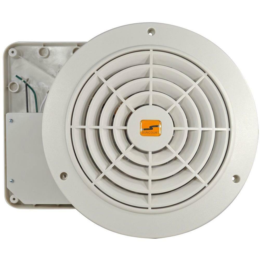 Suncourt Thru Wall Fan Variable Speed Hardwired Quiet Operation Rotating Grille