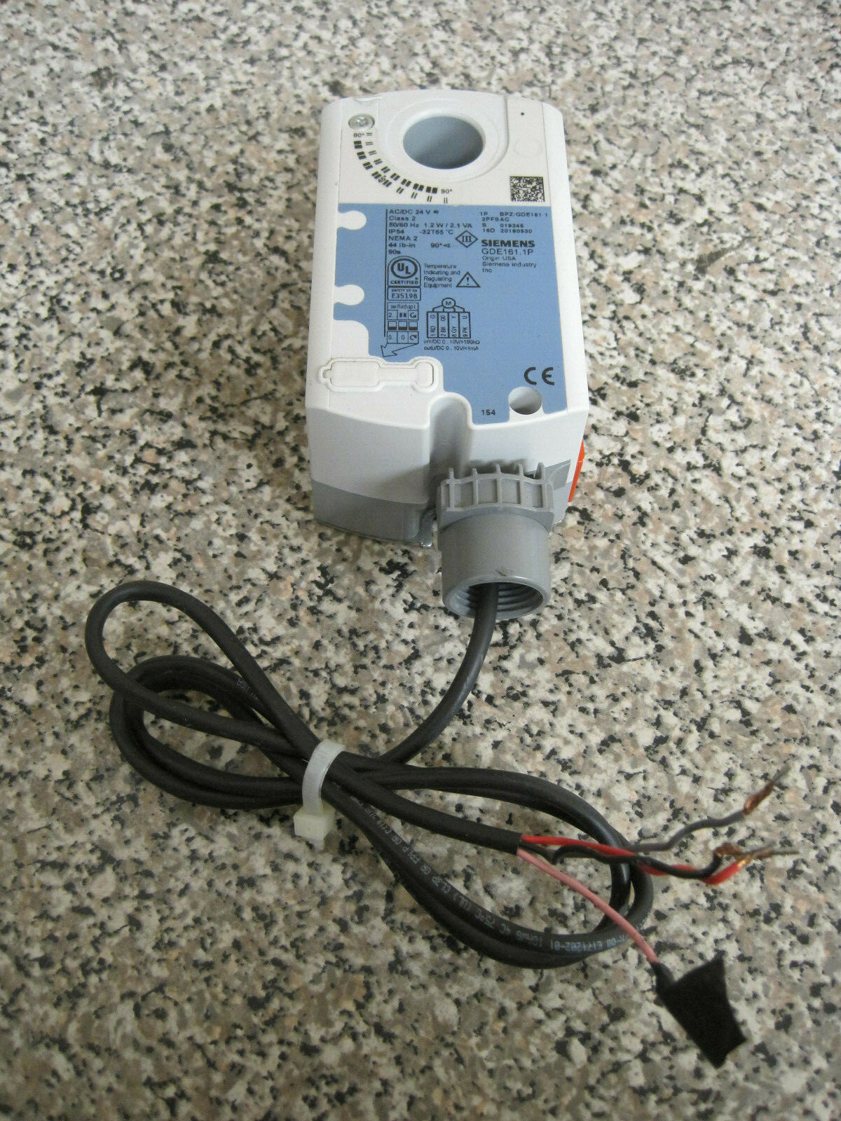 Siemens GDE161.1P Electric Modulating Damper Actuator 44 lb in 24V 1.2W/2.1VA