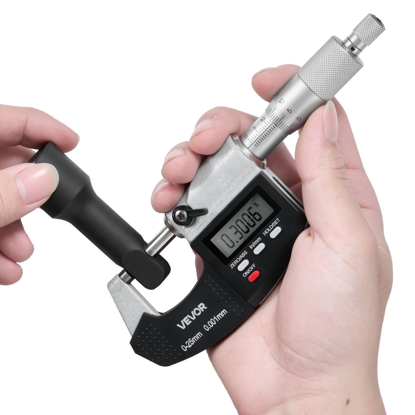 Digital Micrometer Set 0-1" LCD Ultra-Precision Carbide Tip Case
