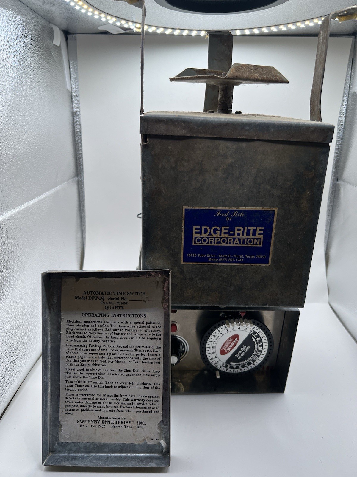 Vintage Edge-Rite Feed-Rite Automatic Deer Feeder Timer Control Unit DFT-1Q