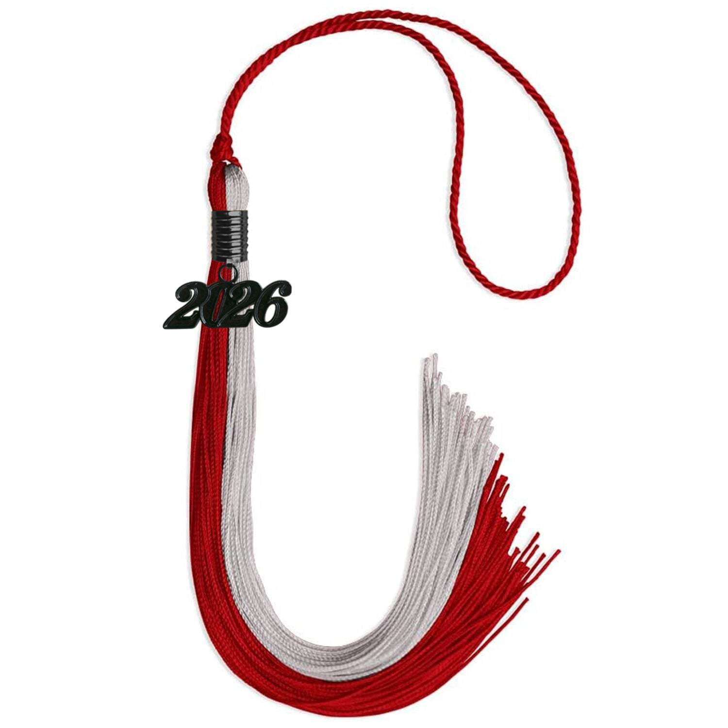 Endea Graduation Red/Grey Graduation Tassel With Black Date Drop