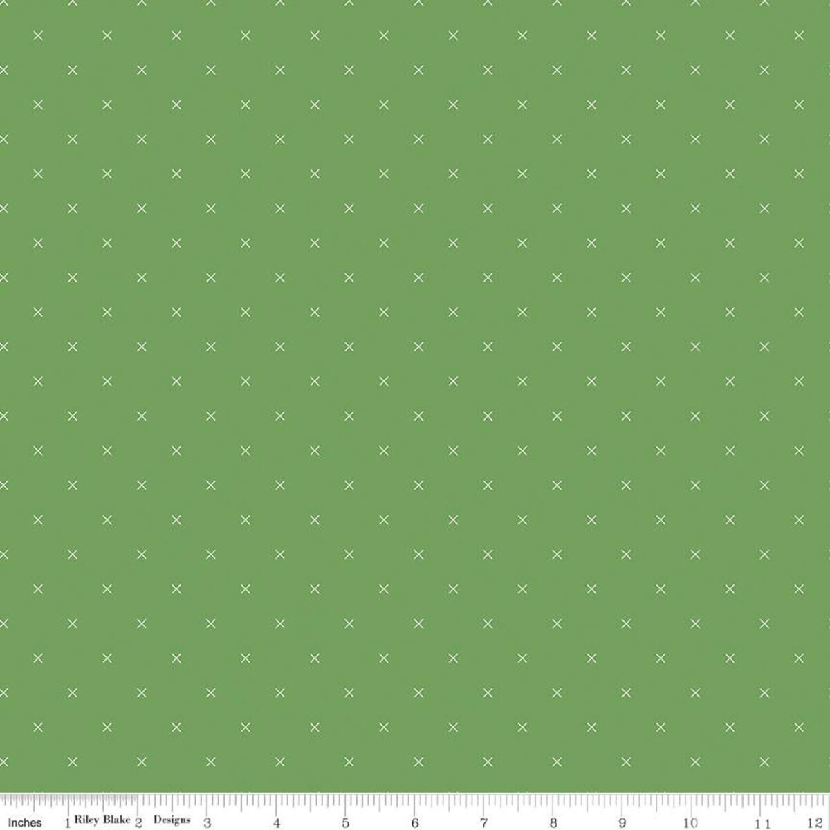 1/4 Yard 9x42 Riley Blake "Bee Cross Stitch" Clover Green Lori Holt Quilt Cotton
