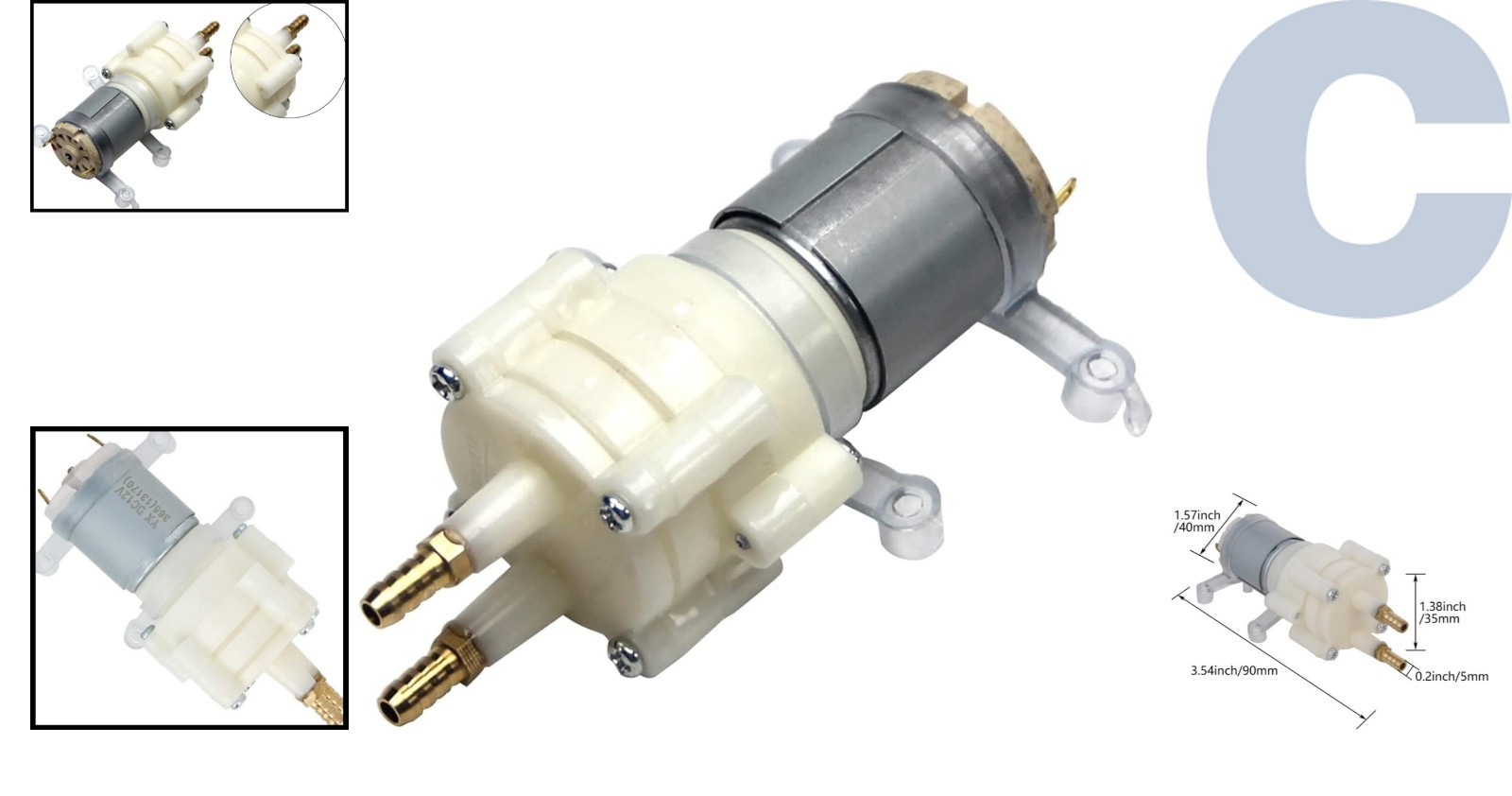 5mm Copper Mouth Shock Absorption Micro Diaphragm Pump - Quiet Operation