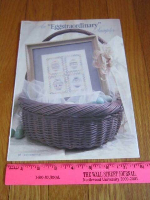 Cross Stitch Pattern Lesa Steele Beaded Pastel Easter Eggs Spring Sampler