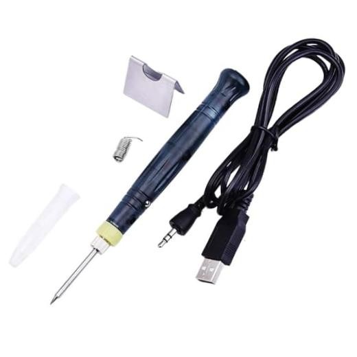 Soldering Iron Kit, 5V 8W USB Rechargeable Portable Soldering Iron Pen,