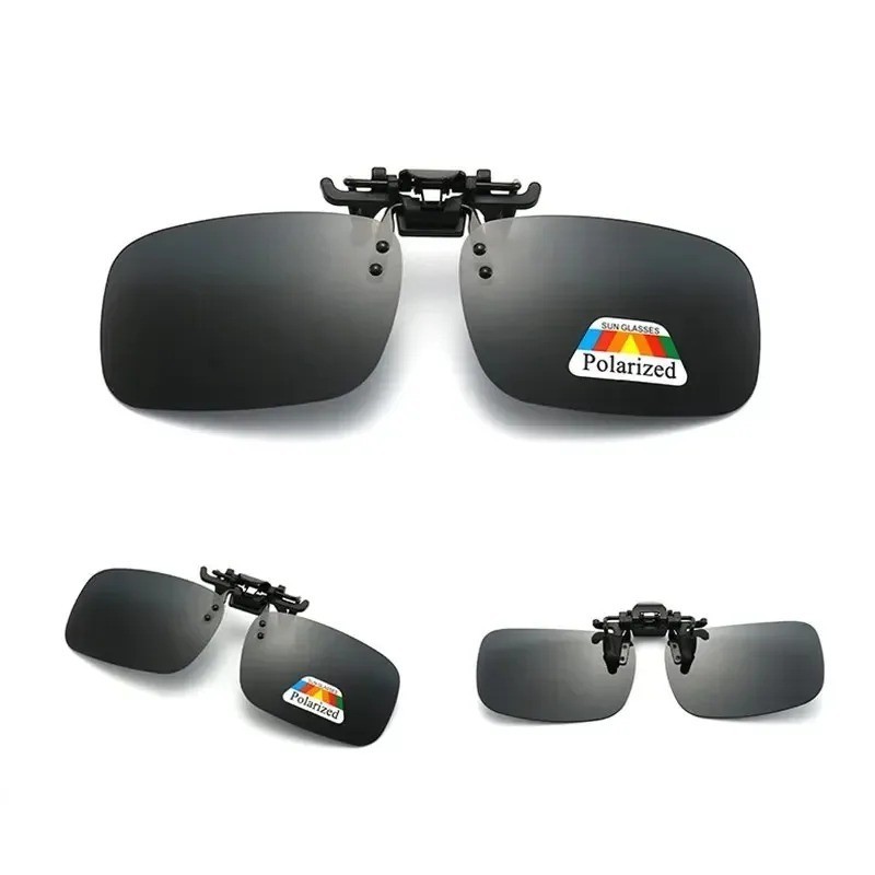 1Pc Black Polarized Clip On Sunglasses UV400 Driving Night Vision Glasses