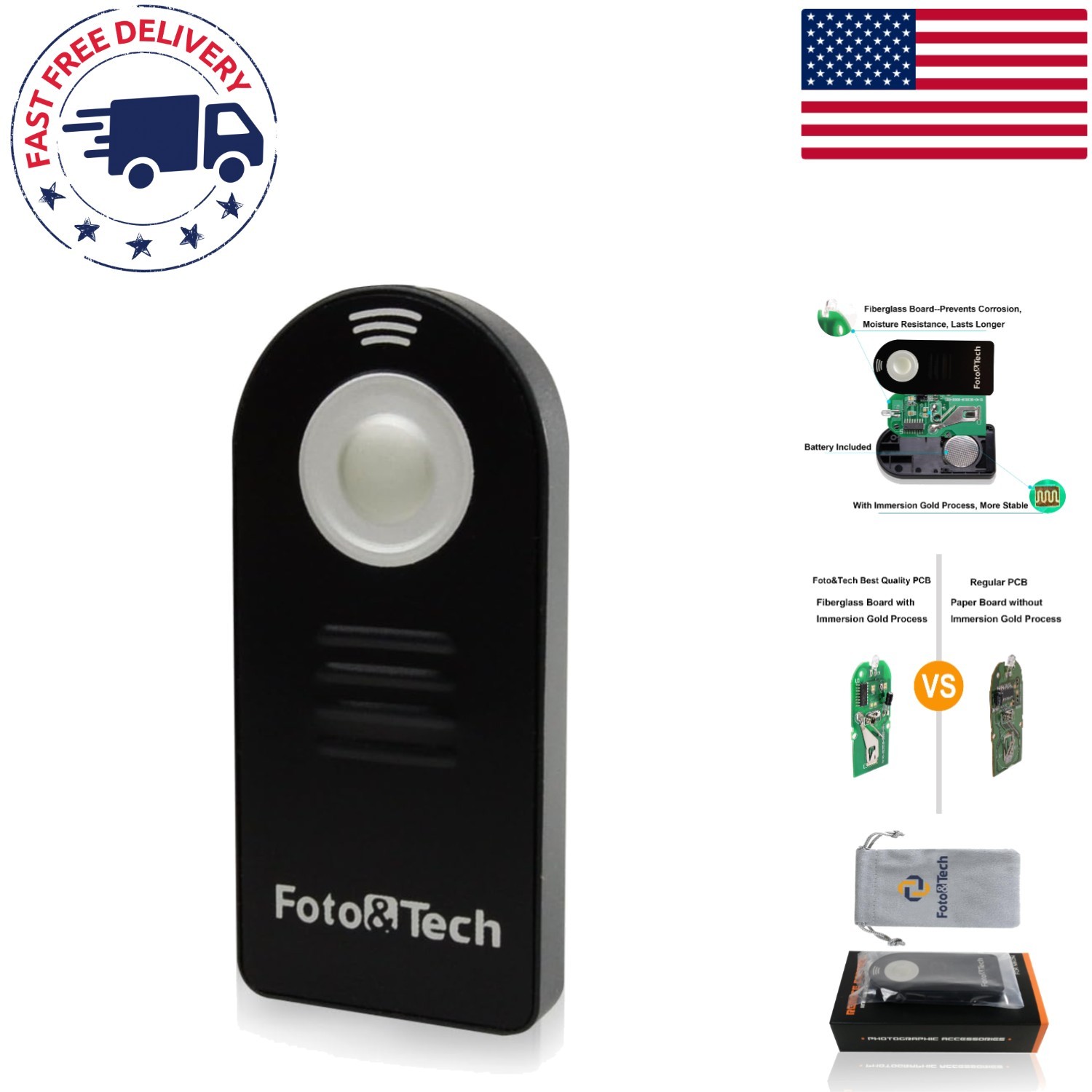 Ergonomic Wireless Shutter Release Remote - Compatible with Nikon Cameras