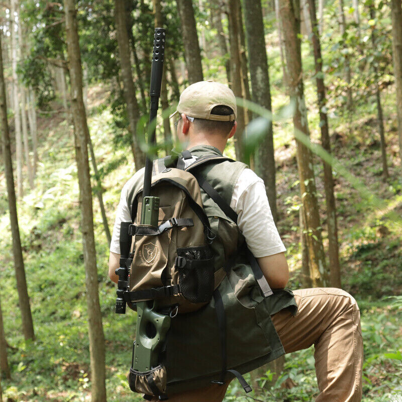 TOURBON Hiking Day Pack Hunting Backpack Rifle Stock Carry Molle Bag Gun Holder