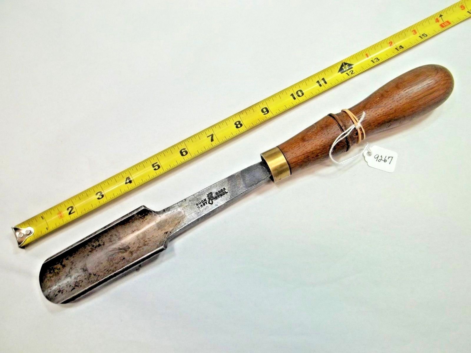 BUCK VTG. Woodworkers Gouge, Deer and Antler Logo, 1-1/4" Wide Cut, 14-1/2" Long