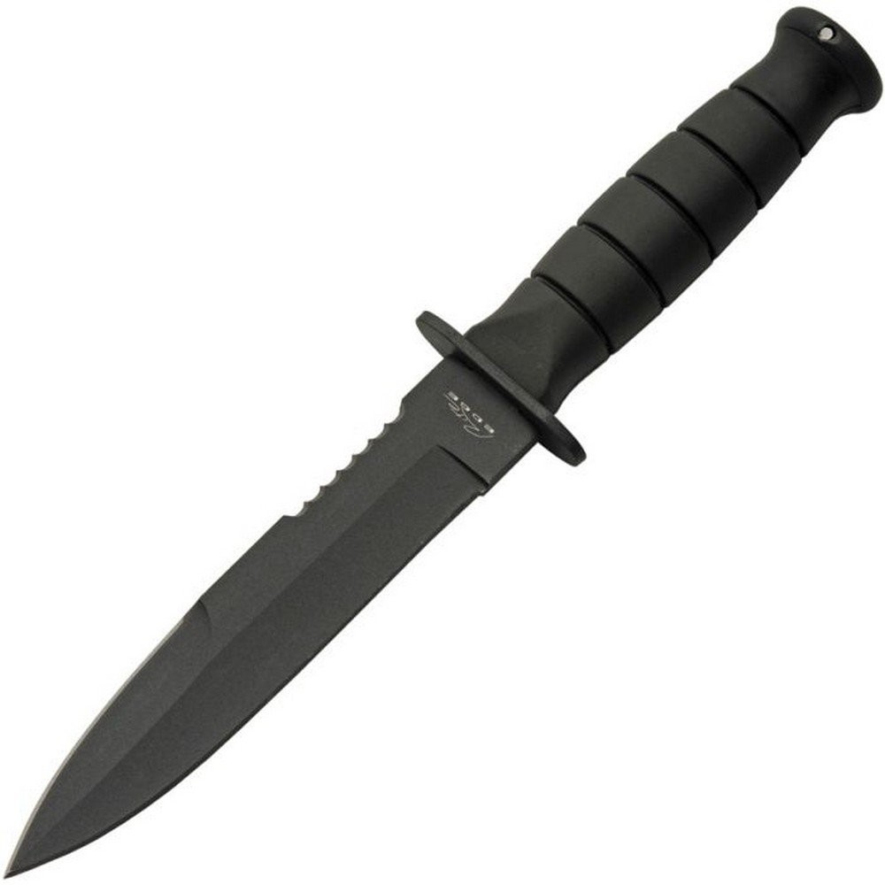 Rite Edge Elite Combat Fixed Knife Stainless Blade Black Rubber Handle - 211627