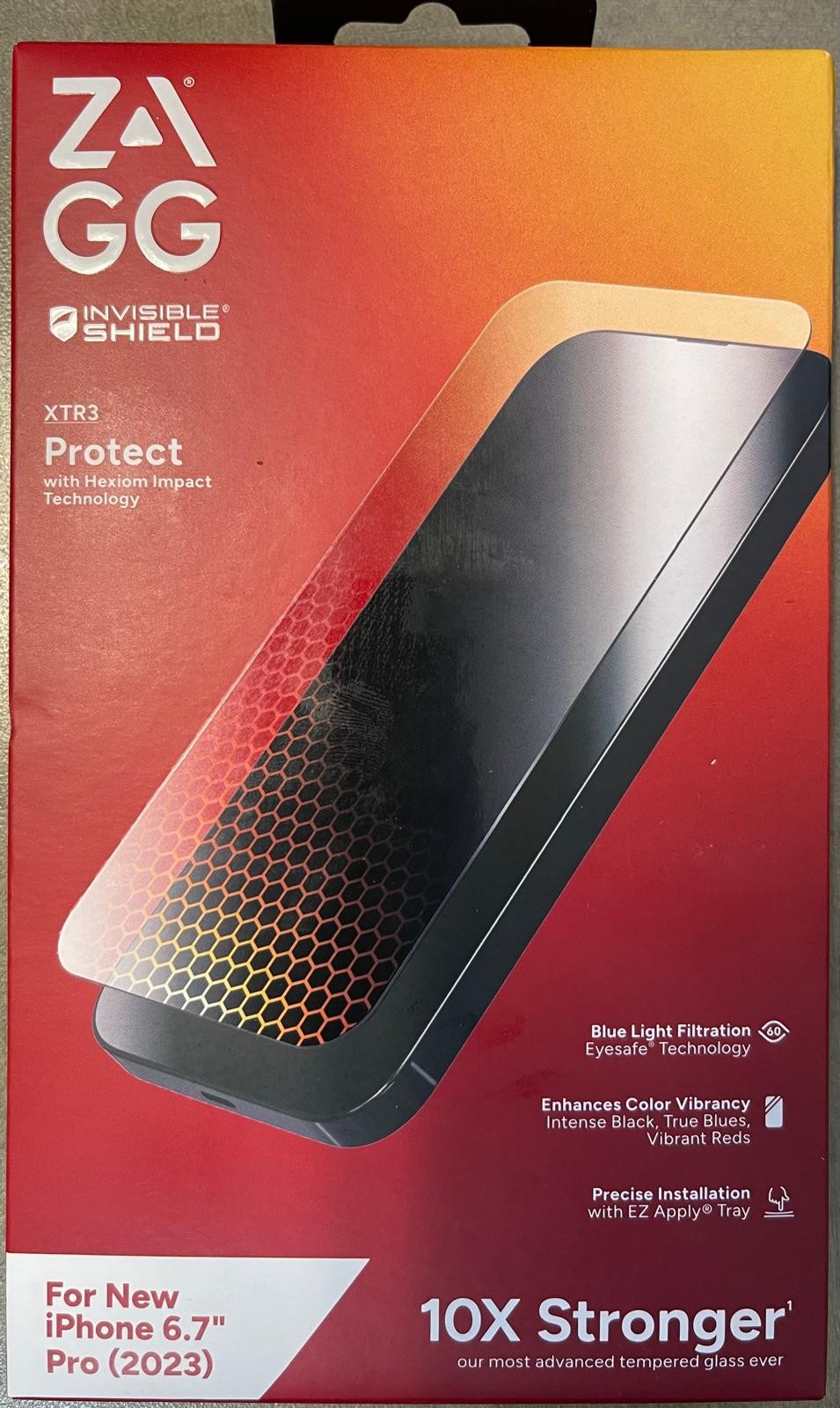 ZAGG InvisibleShield Glass XTR3 iPhone 15 Pro Max Screen Protector 10X Stronger