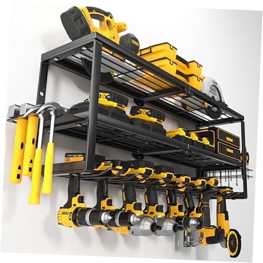 Heavy Duty Power Tool Organizer Wall Mount, 32 Inch with 8 Drills Holder