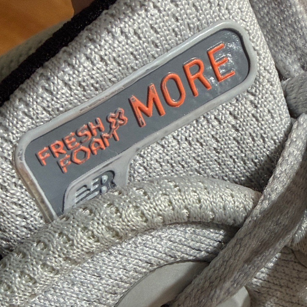 New Balance Fresh FoamX More 4V Aluminum Gray Neon Dragonfly Marigold Sneakers D