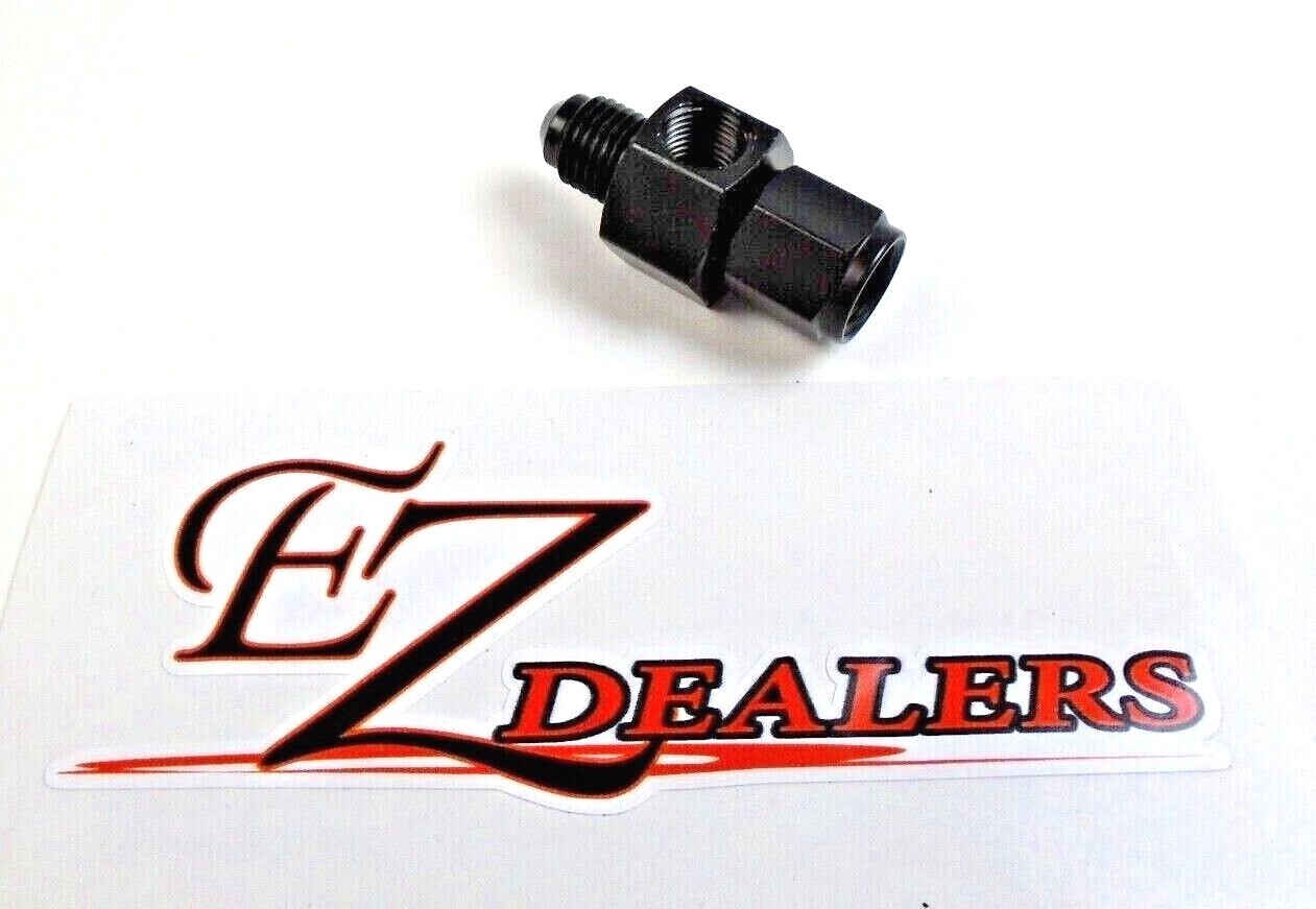 Gauge Pressure oil fuel inline adapter fitting -4an female to Male BLACK Fitting