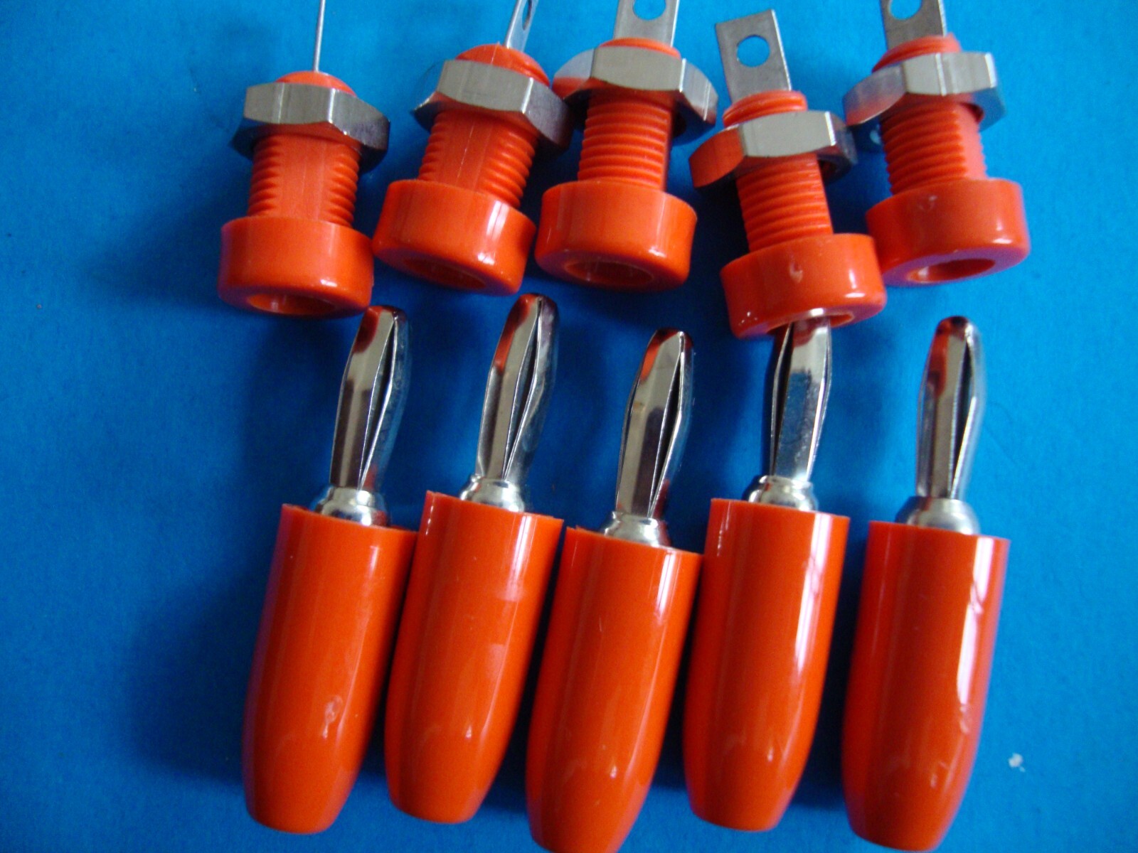 Johnson Cinch -5 orange Banana Plugs and jacks 108-0906-001, 108-0306-001