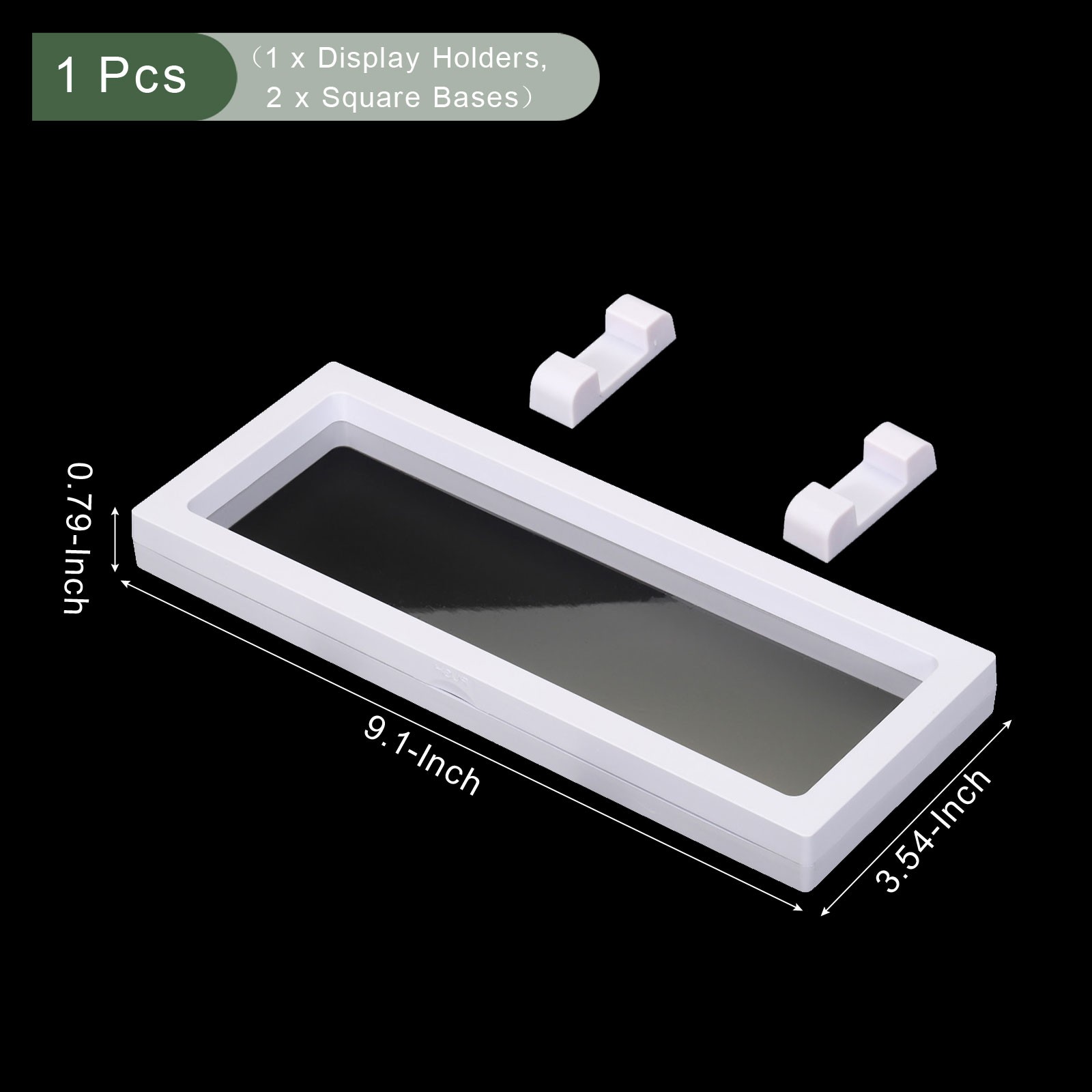 5Pcs 3D Floating Display Case, Coin Display Holder Case(White, 9x3.5″)
