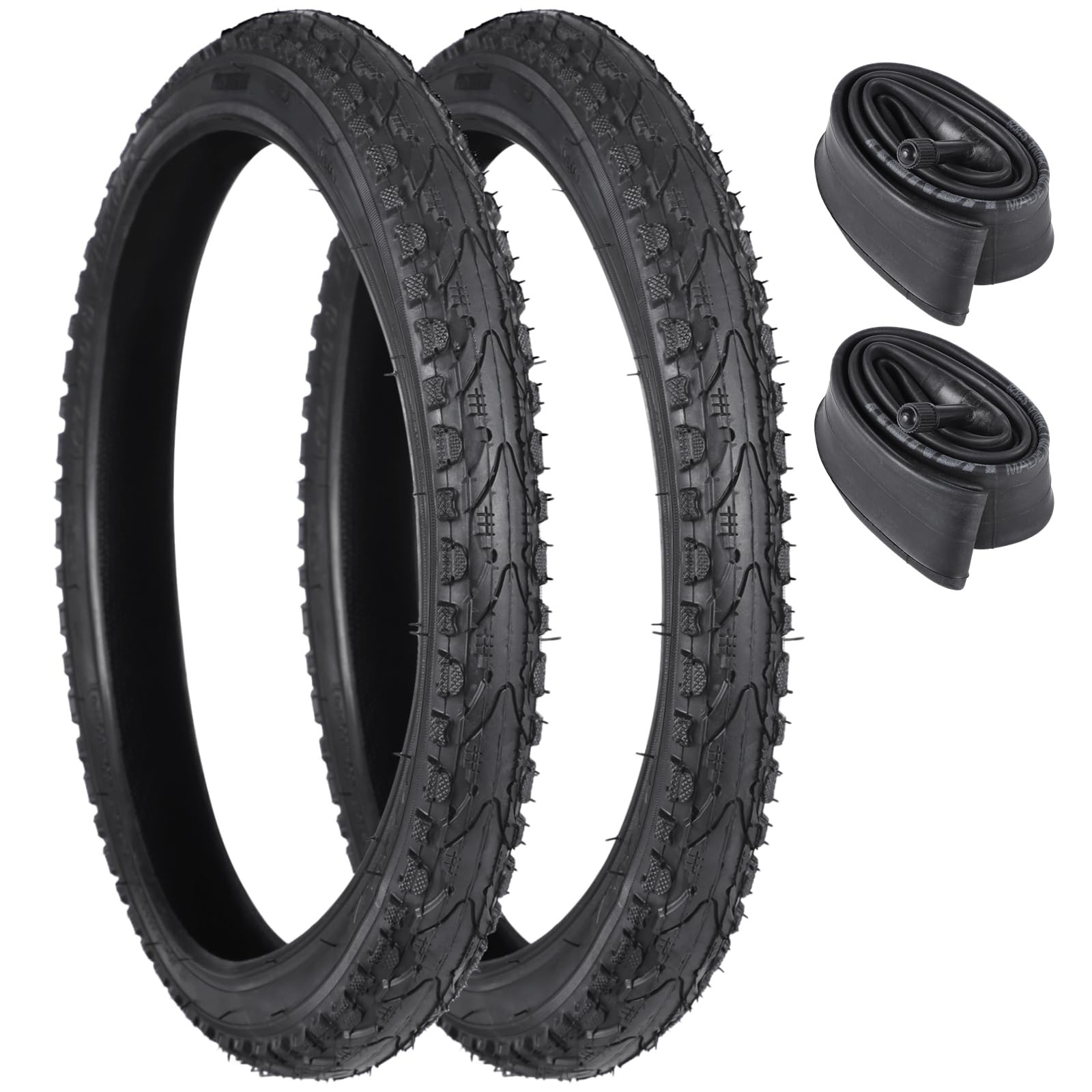 2 Pcs Bike Tires 16x1.75/47-305 with 2 Pcs Bike Tubes 16” X 1.5” - 1