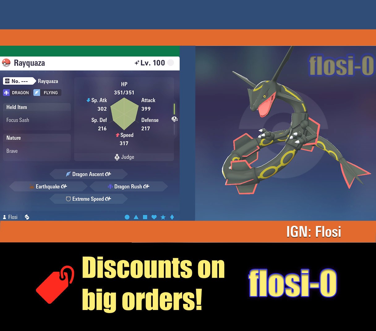 6IV Shiny Rayquaza Pokemon Legends ZA (Legends Z-A)