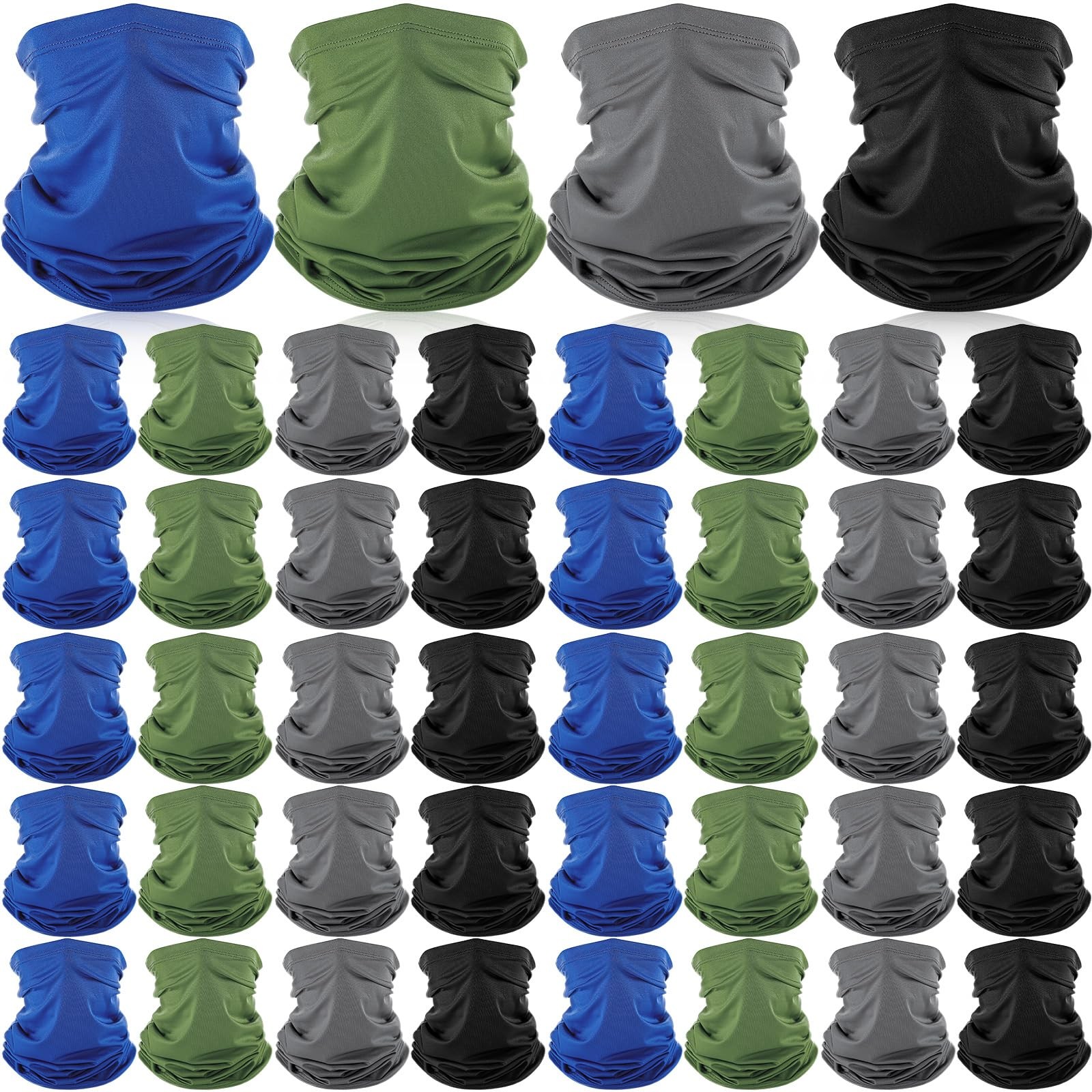 40 Pcs Neck Gaiter Bulk Summer UV Protection Face Cover Scarf Balaclava Banda...