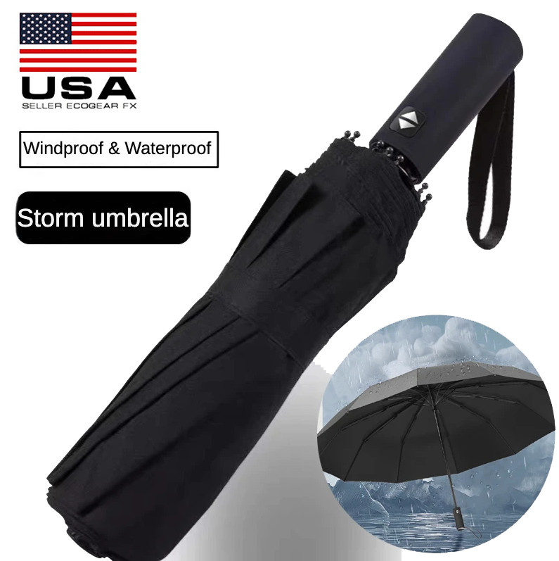 Automatic Umbrella Outdoor Anti-UV Sun/Rain Windproof 3 Folding Compact Parasol