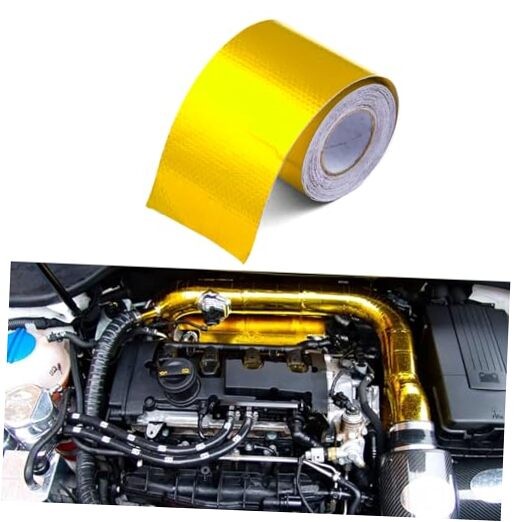 2" x 65.6'（20M） Gold Adhesive Backed Heat Barrier Tape,Glassfiber 65.6 Feet 1