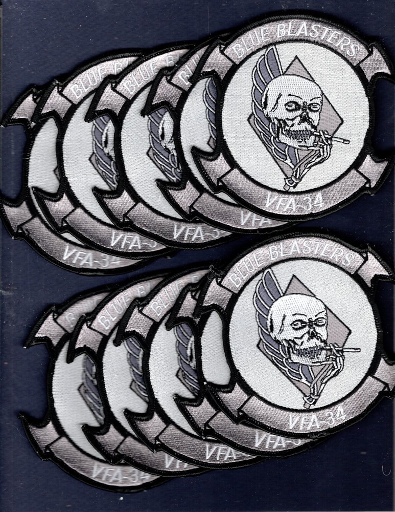 Dealer Lot VFA-34 BLUE BLASTERS US NAVY F-18 HORNET Squadron Patch Set of 10