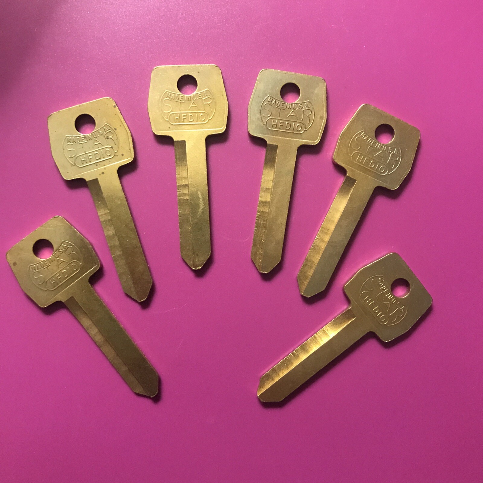 Star HFD10 BRASS  Key Blanks   Set of 6   Locksmith     [k]
