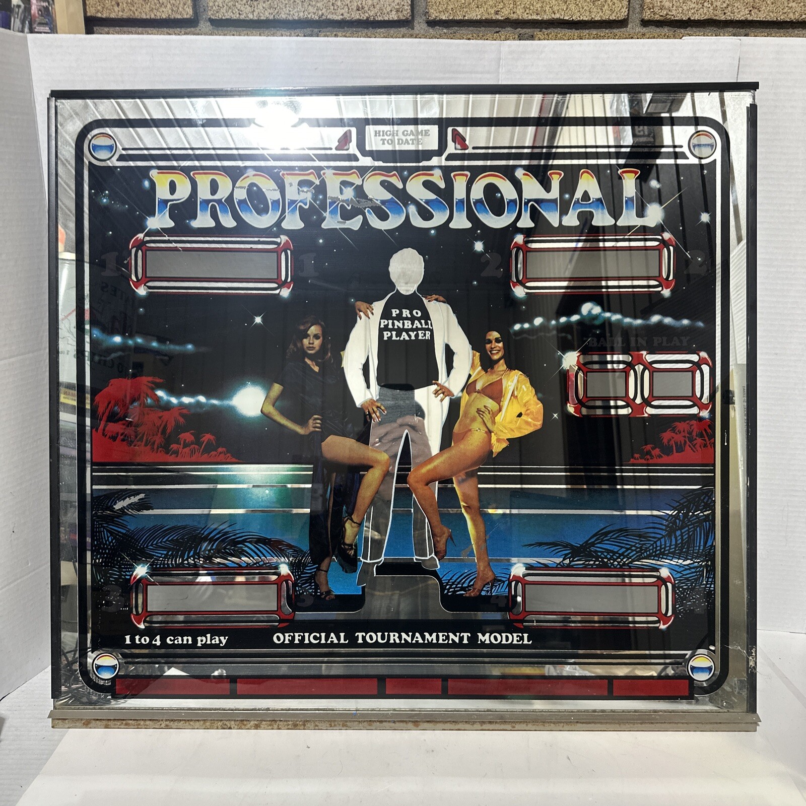 Bally Professional Pinball Challenger Playboy Machine Backglass Conversion good