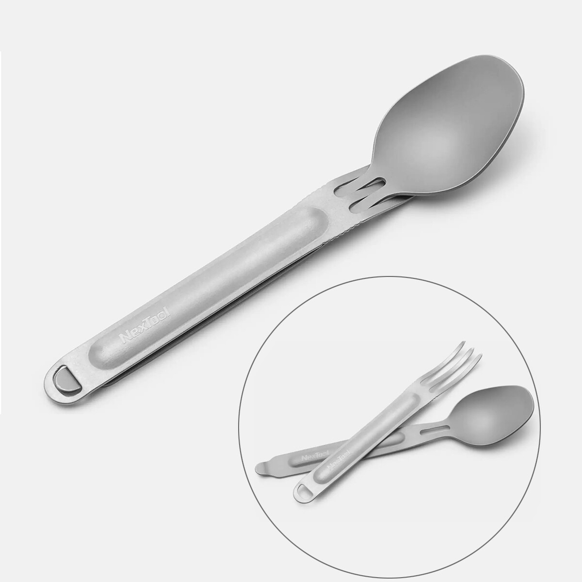 NEXTOOL KT5525 Titanium Spoon Fork Tableware Set Portable Cutlery Ultralight 25g
