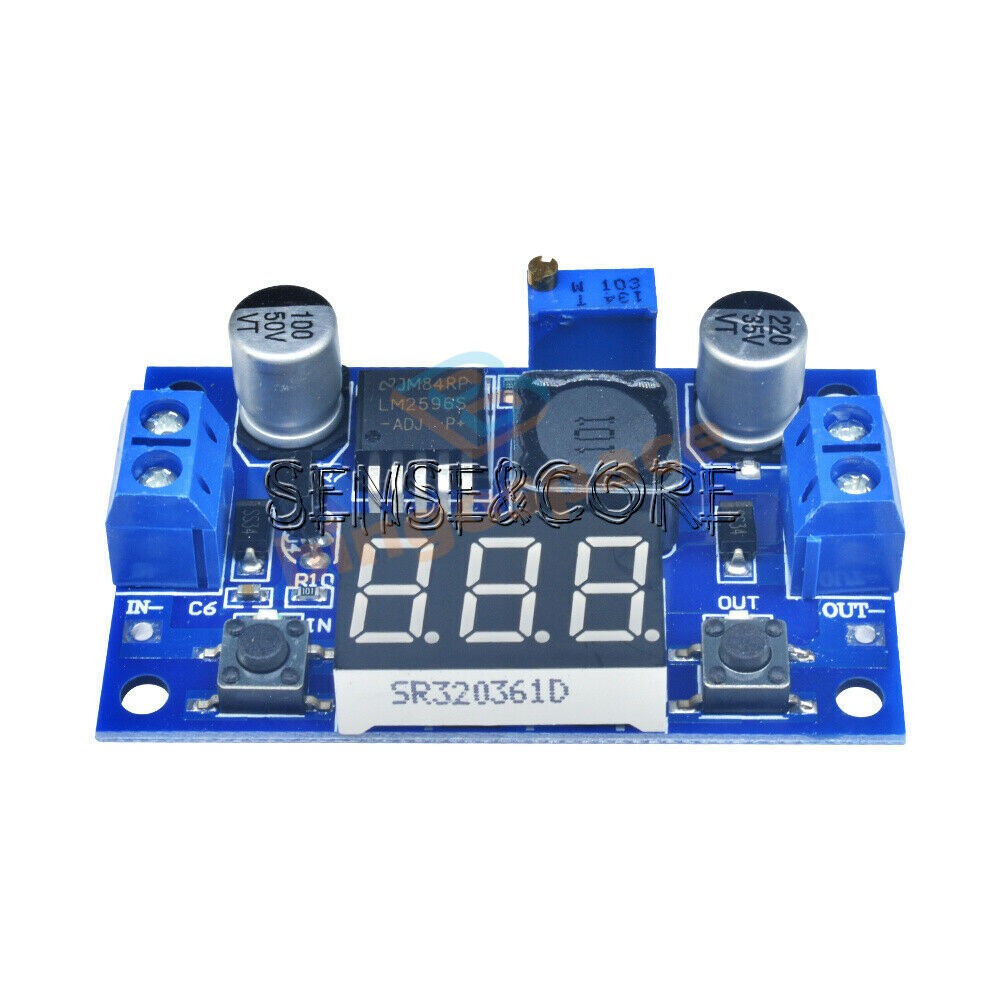 DC-DC Voltage Regulator LM2596 Step Down Regulator Adjustable with LED Voltmeter