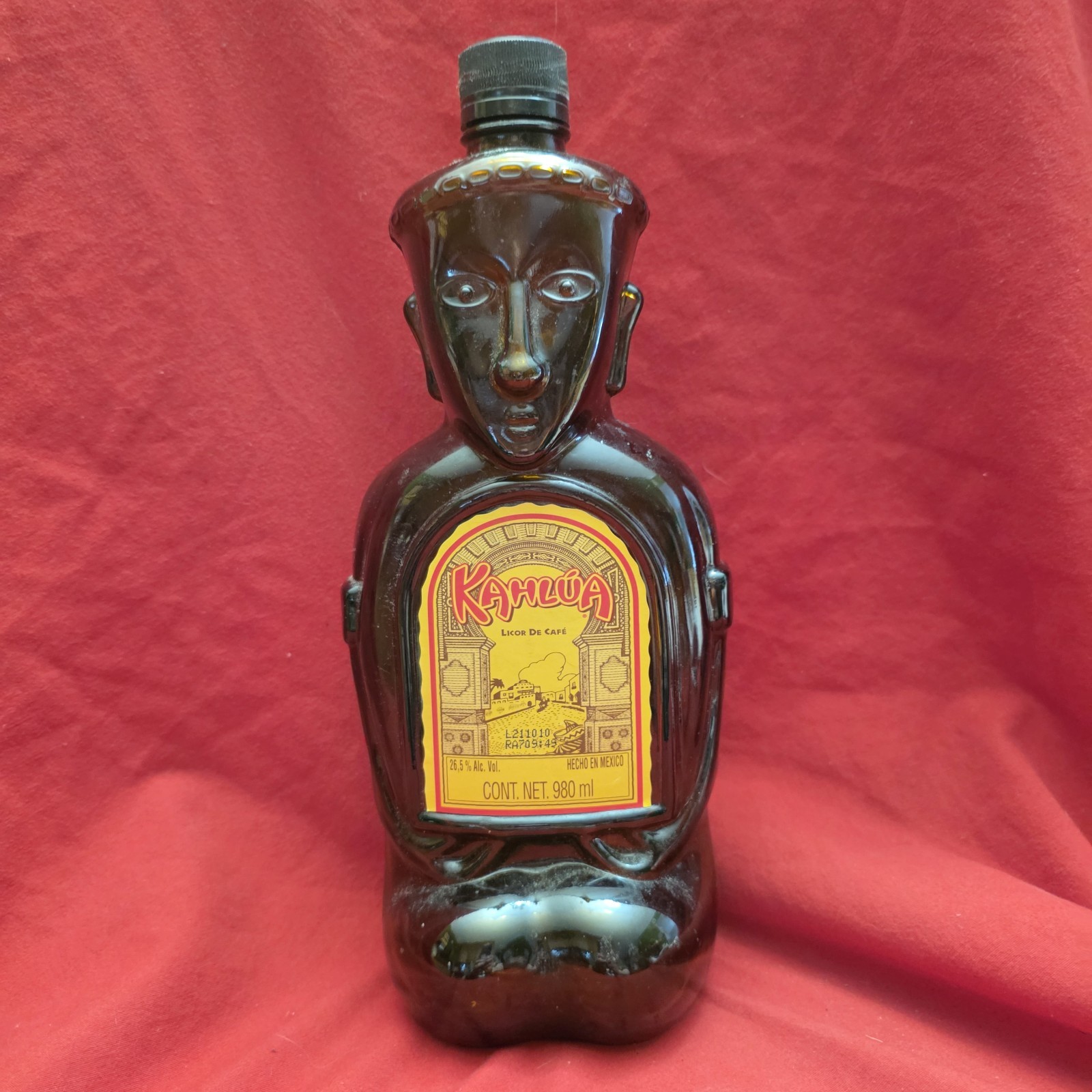 Vintage Kahlua Heritage Edition Tiki Aztec Empty Brown Mexico Bottle 745 ml