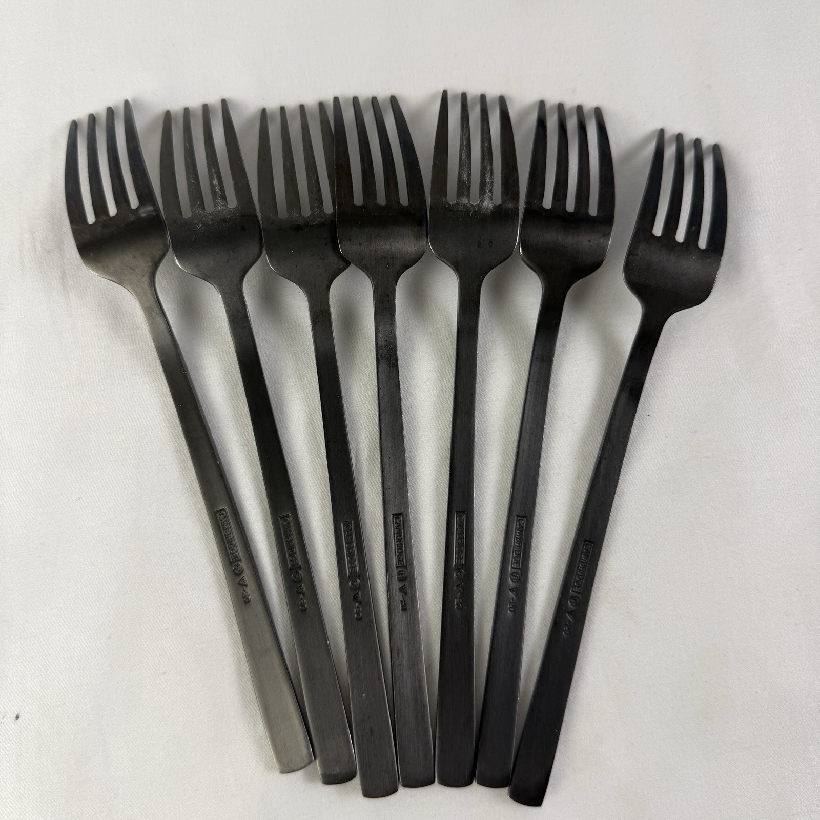 35 Piece Cambridge Cecil Black Satin Flatware Silverware Service For 7 Titanium