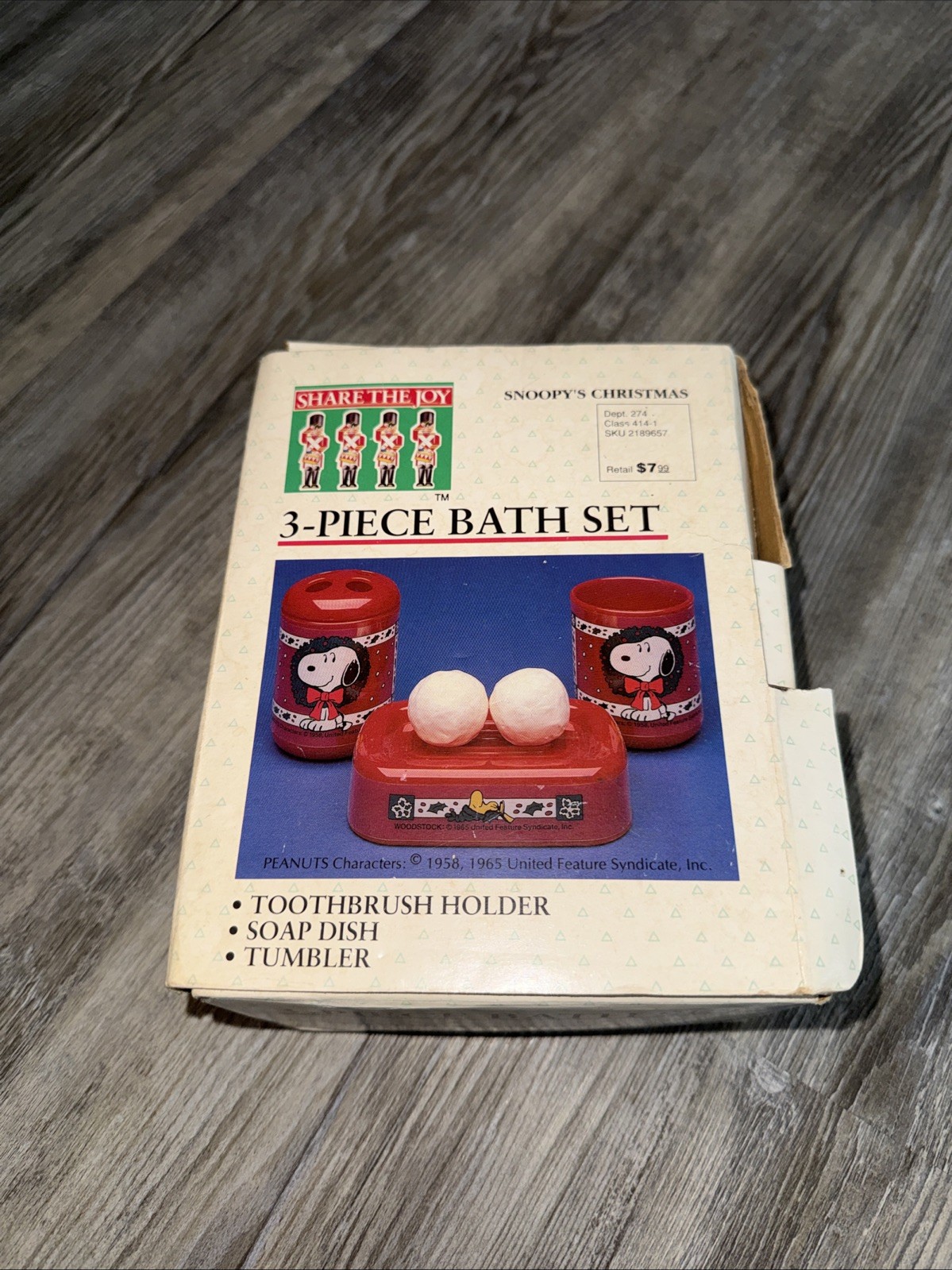 Vintage Snoopy Clause Saturday Knight Ltd 3pc Bath Set Bathroom Holiday Decor