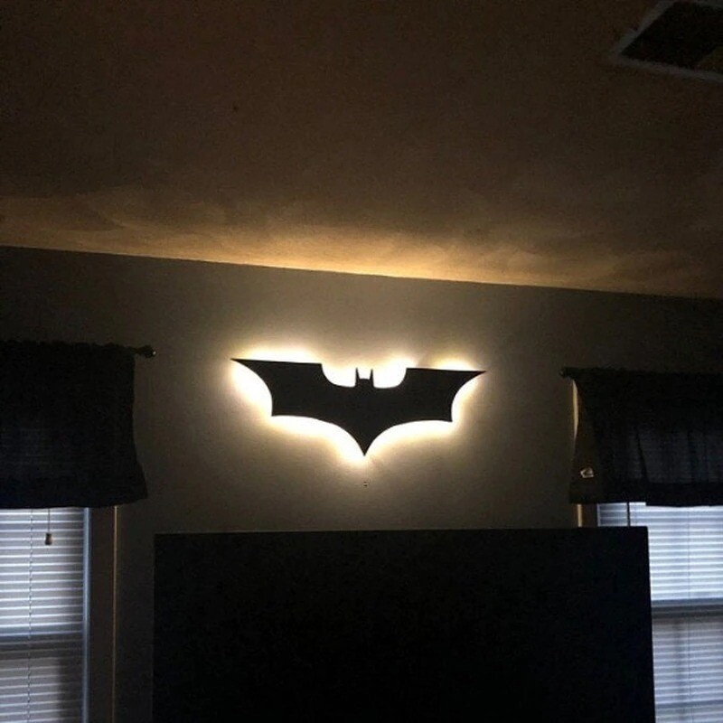 The Batman Logo LED Night Light Wireless Remote Control Lamp Bedroom Atmosphere