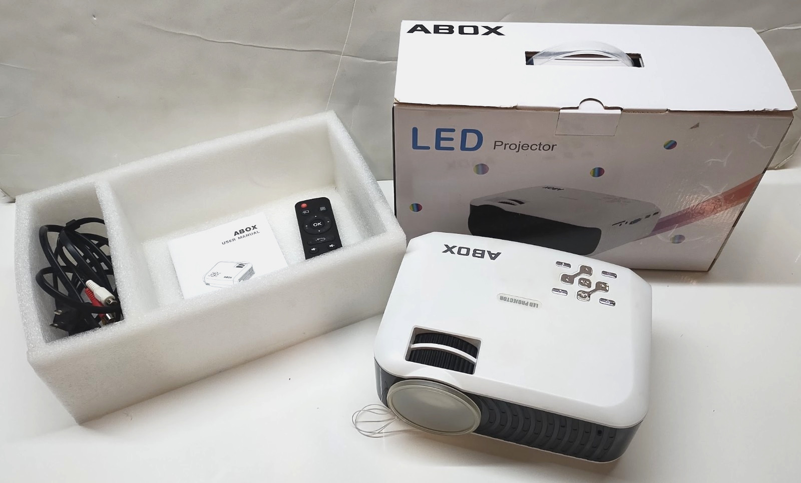 USED TESTED Abox Home Theater Projector