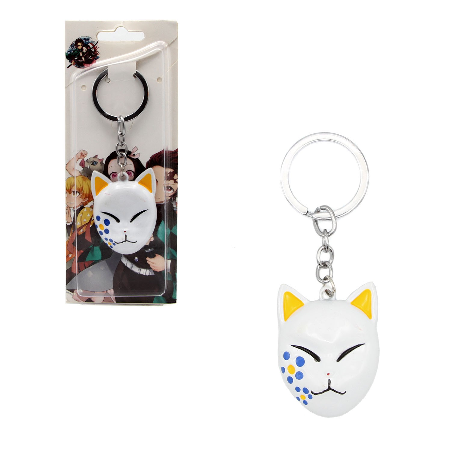 Demon Slayer - Makomo's Fox Mask 2" Keychain NEW Kimetsu no Yaiba Charm Pendant