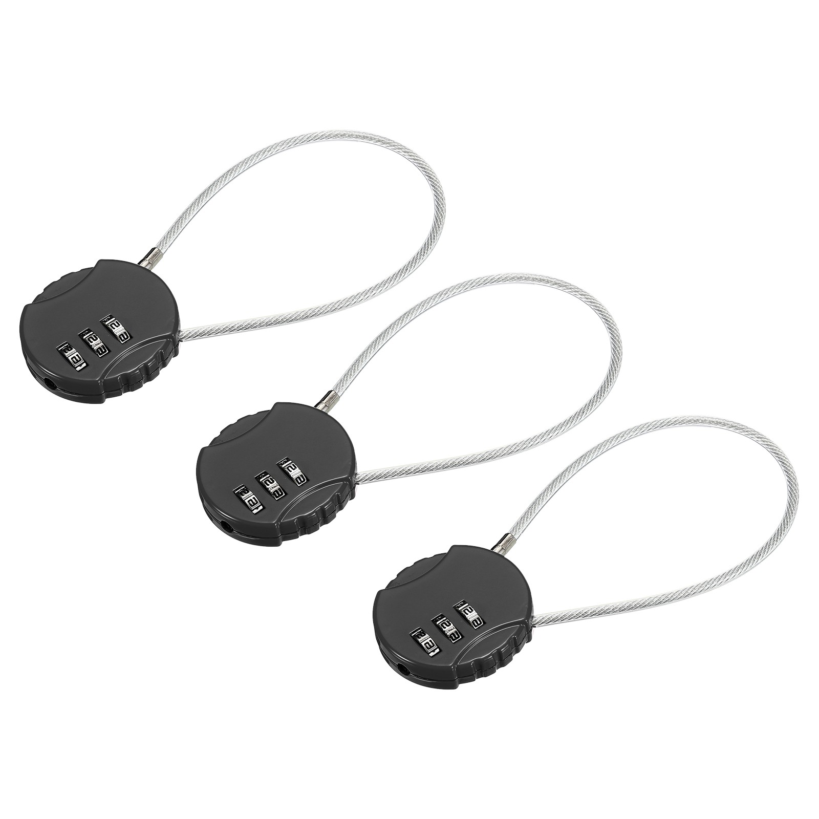 3Pcs 7.8" Small Combination Lock 3 Digit Padlock