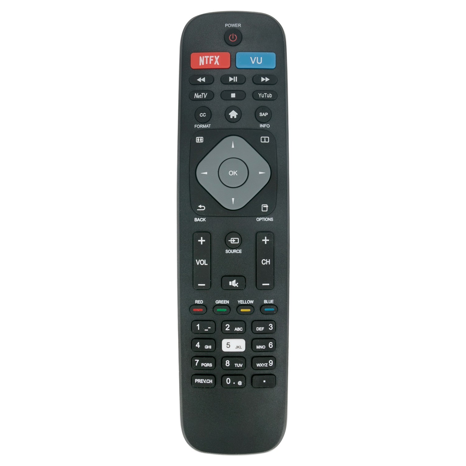 New for Philips 4K Ultra HD Smart TV Remote Contorl w Netflix Vudu NetTV APP Key