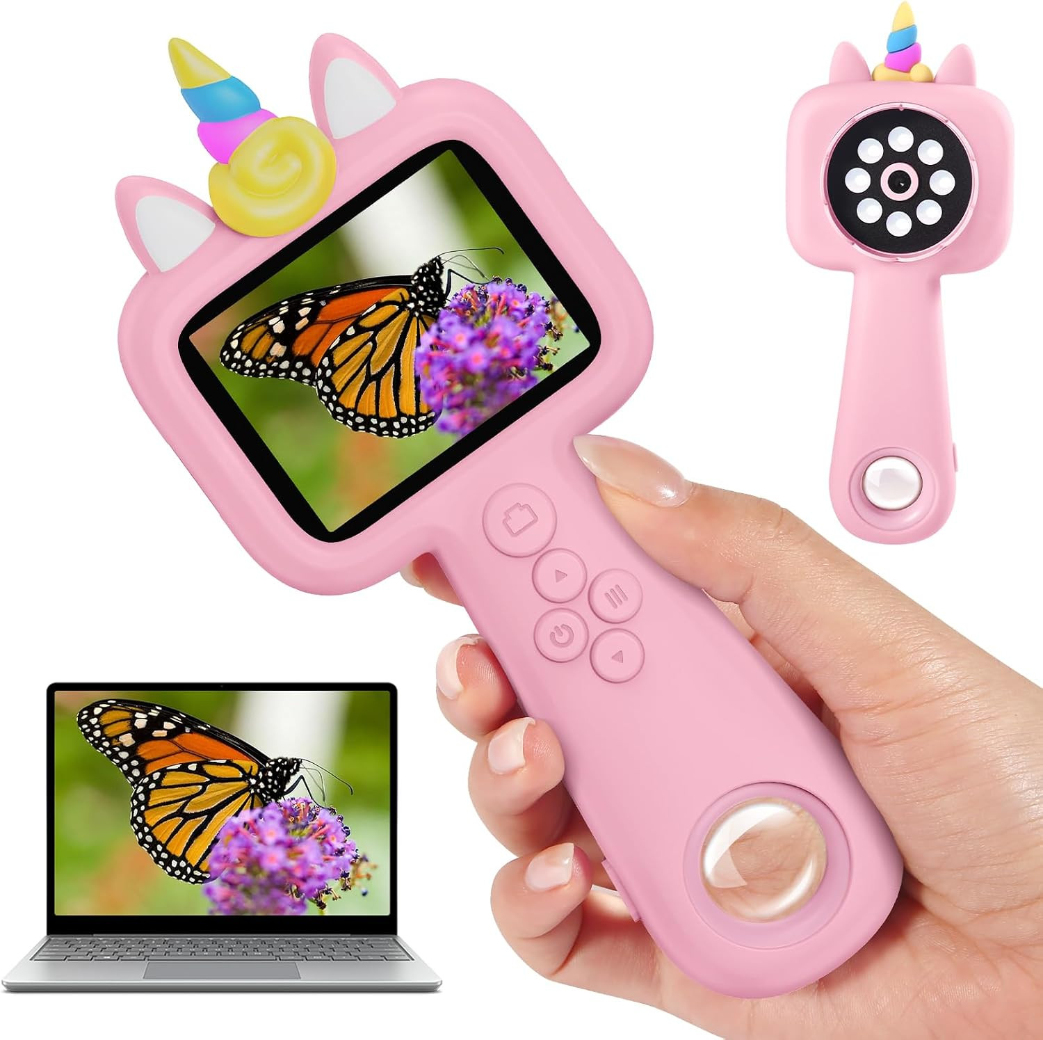 Pocket Magnification Microscope Photo & Video Age 3 4 5 6 7 8 9 10 Girls Boys