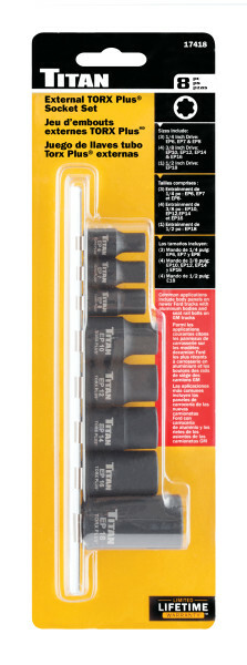 Titan 17418 8 Piece External TORX Plus Socket Set