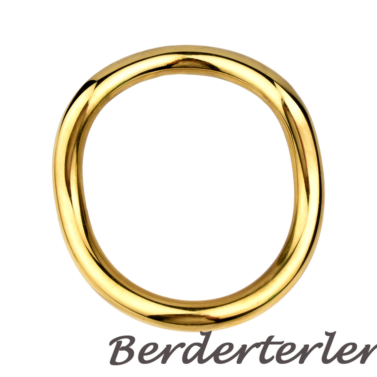 Chrome Golden Metal Rings Delay Ejaculation Curved Rings for Men Ball Stretcher