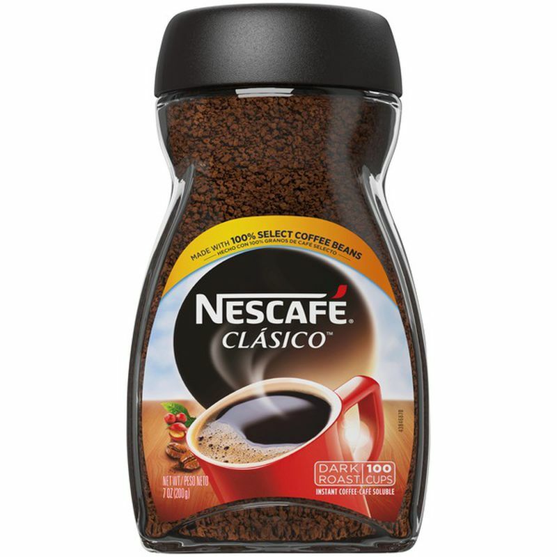 NESCAFÉ Clasico Instant Coffee 7 oz. 100 % select coffee beans Dark roast