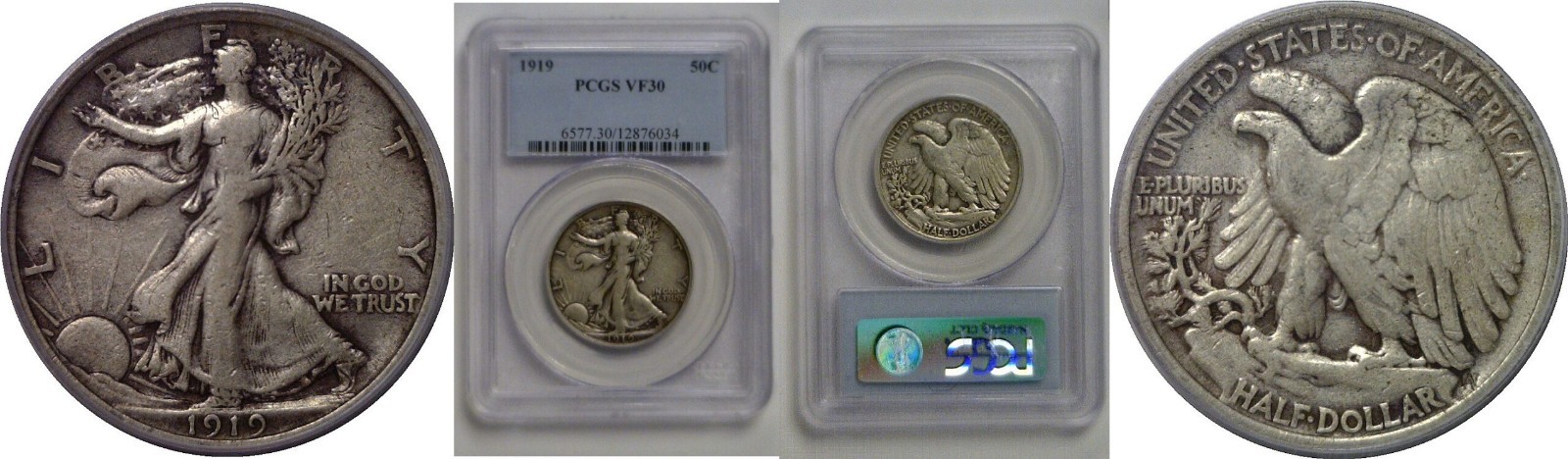 1919 Walking Liberty Half Dollar PCGS VF-30