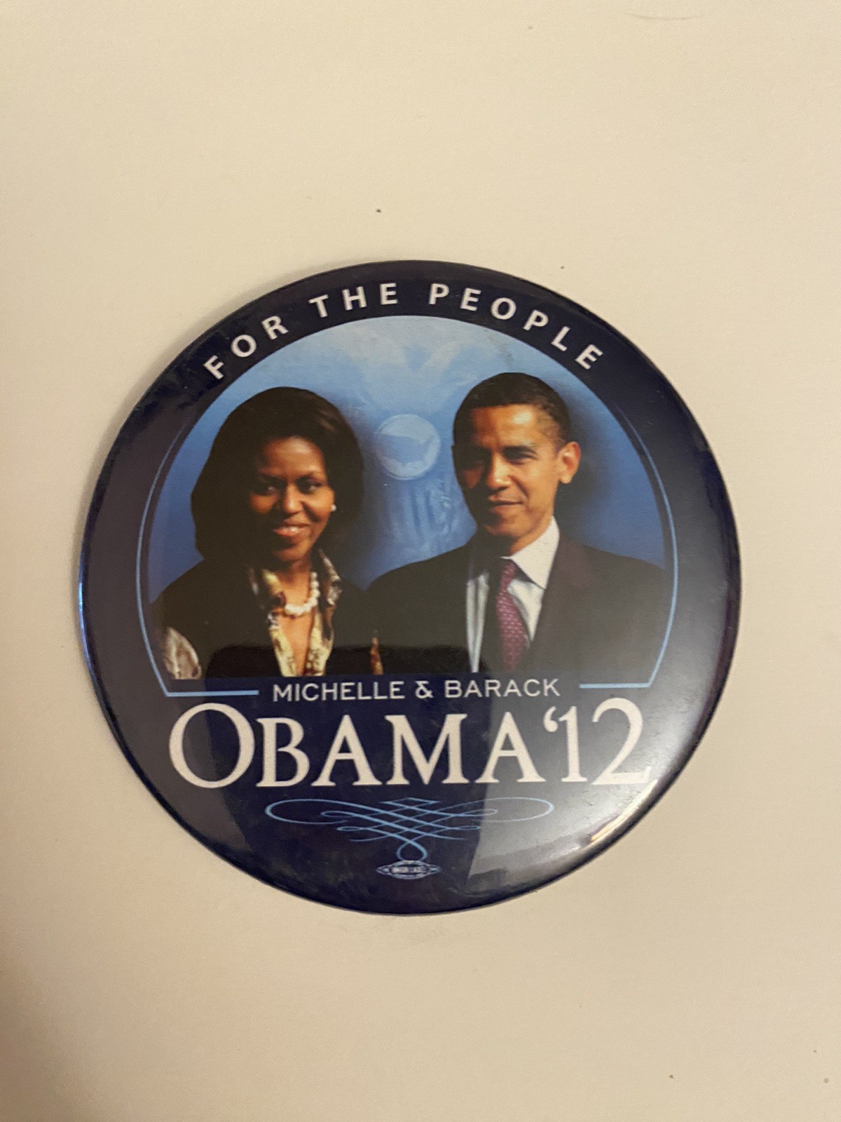 Obama ‘12 For The People Pin Back Button P117