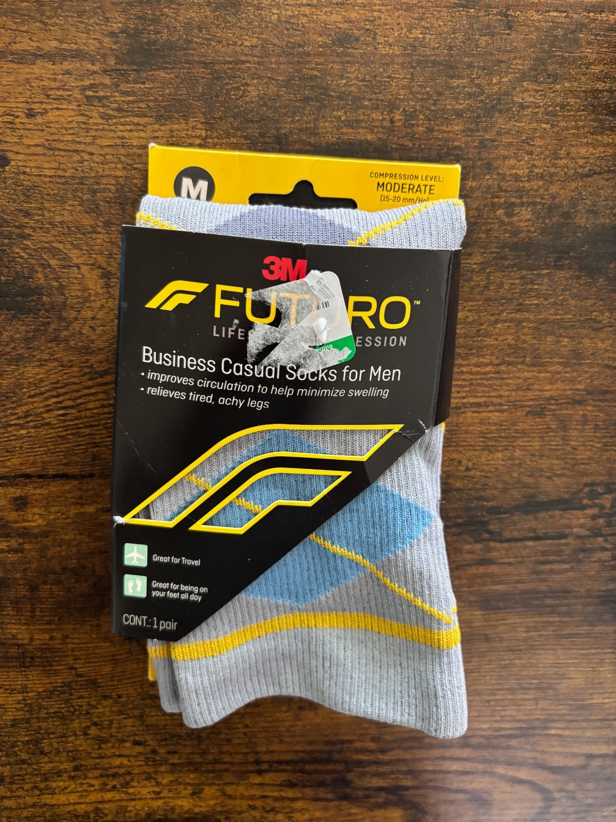 3M FUTURO Business Casual Socks for Men, Medium, Moderate NEW